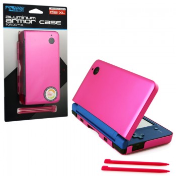 Hot Pink DSI XL Aluminum Armor Case&Dual Stylus Set