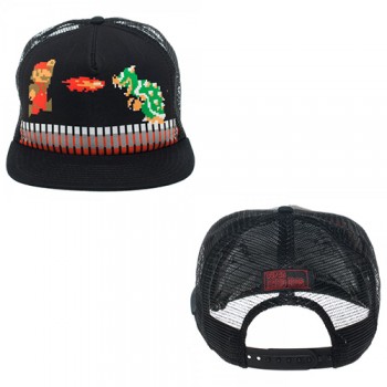 Novelty Hats Nintendo Super Mario Black Trucker