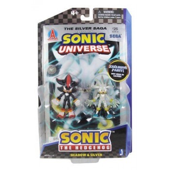 Sonic the Hedgehog - Shadow and Silver Figurines Pack with The Silver Saga Comic Series - Brand New